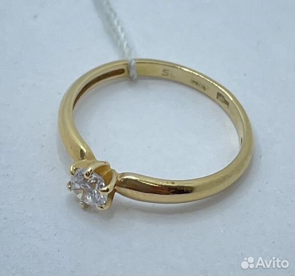 Золотое кольцо 585 пробы с фианитами 16,5 размер