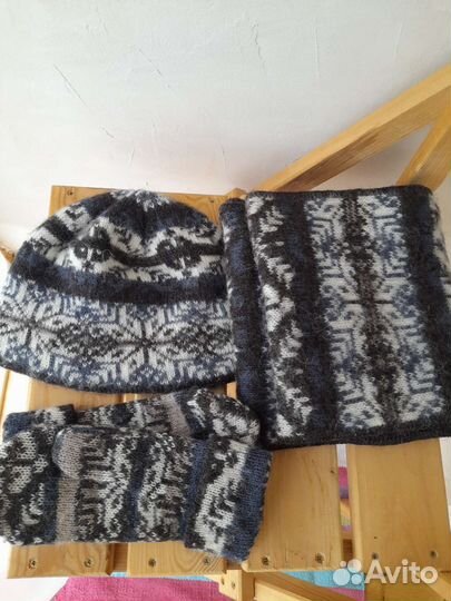 Шарф+ шапка+варежки