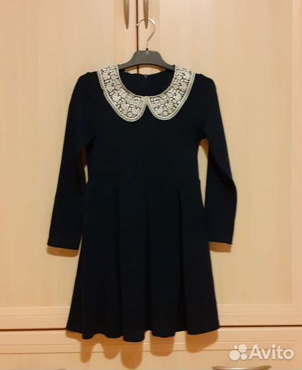 Школьное платье синее