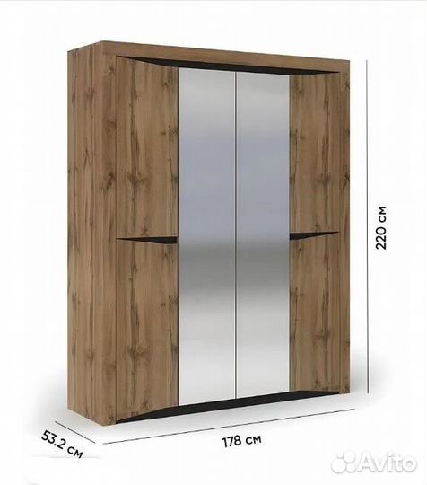 Шкаф 1,8м Паола шк 703 крафт золото/венге, наличие