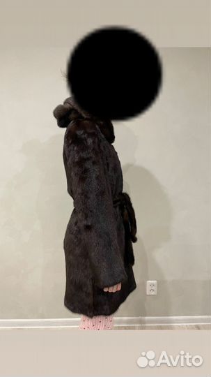 Шуба норковая с капюшоном