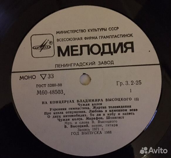 Виниловая пластинка Высоцкий (6)
