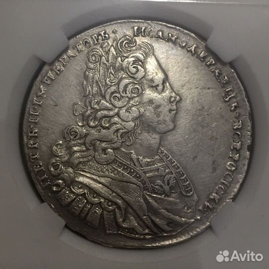 Рубль 1727 петр2 красный тип оригинал