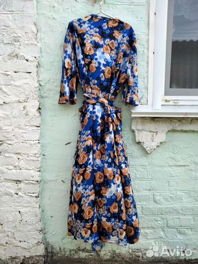 Платье халат длинное, миди