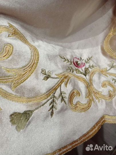 Бархатные портьеры со стеклярусом на два окна