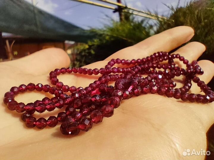Гранат натуральный 3 мм гранёный шар аа Бразилия