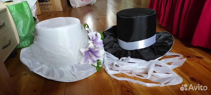 Шляпы декоративные жениха и невесты