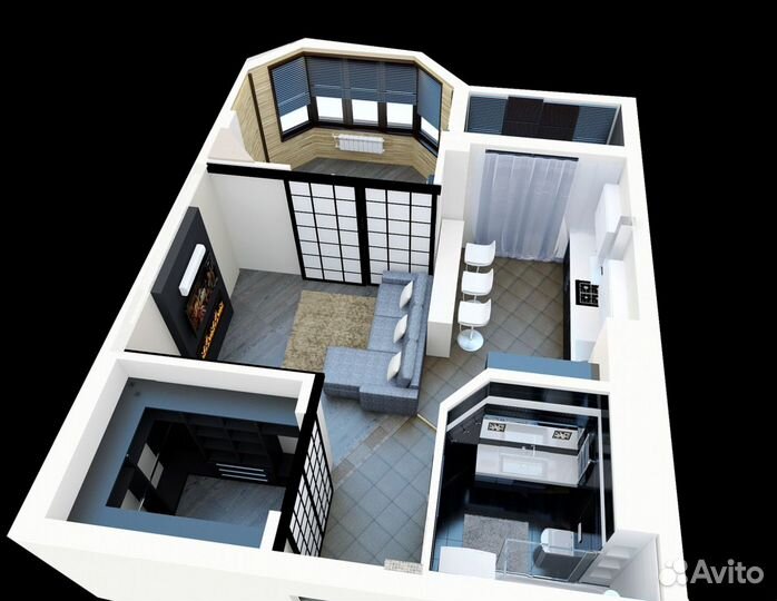 Двери распашные, раздвижные, стационарные арт.1034