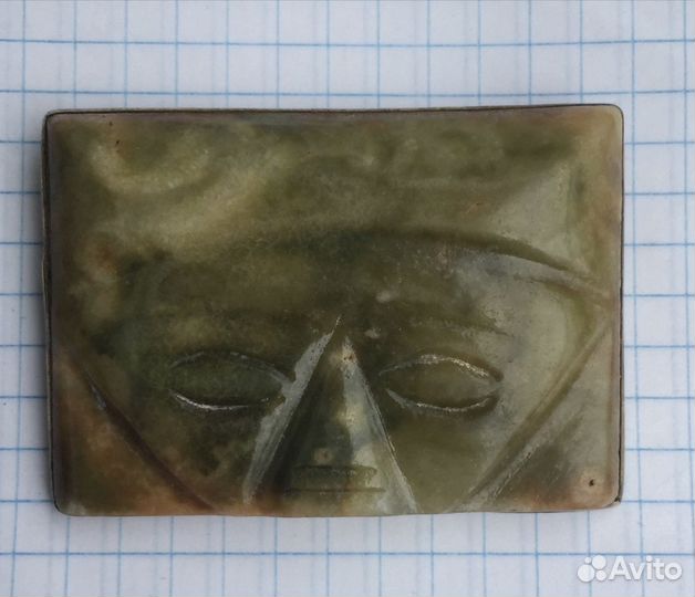 Брошь винтаж жадеит натуральный