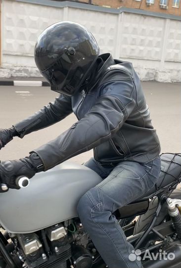 Мотокуртка кожаная мужская 52