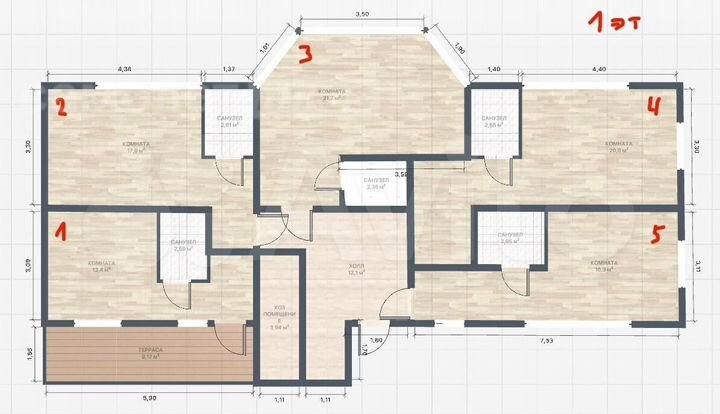 1-к. квартира, 24,6 м², 2/3 эт.