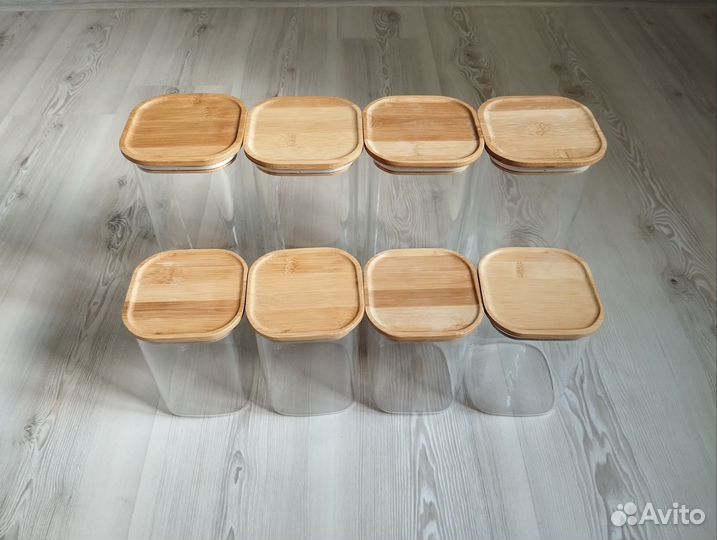 Банки для сыпучих продуктов, 8 шт