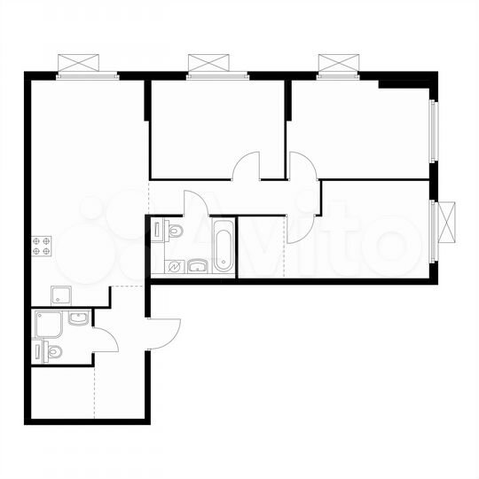3-к. квартира, 78,3 м², 21/25 эт.