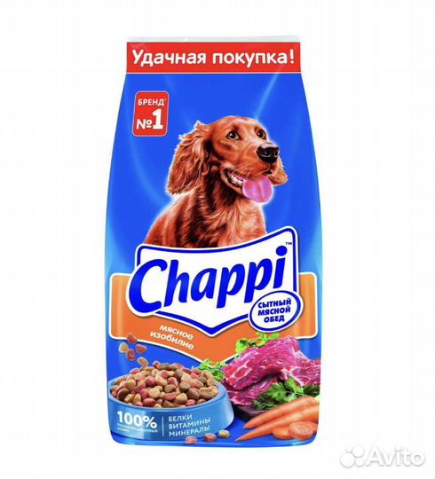 Сухой корм для собак Chappi Сытный мясной обед 15к