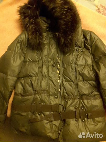Куртка Пуховик с натуральным мехом женский 48
