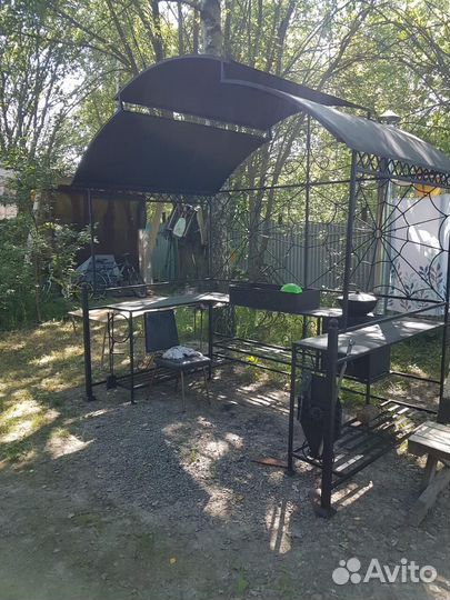 Мангал лофт с крышей