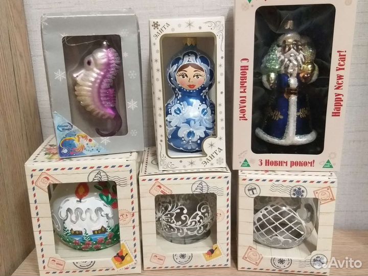 Современные ёлочные игрушки стекло