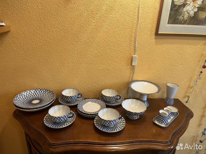 Набор посуды лфз кобальтовая сетка