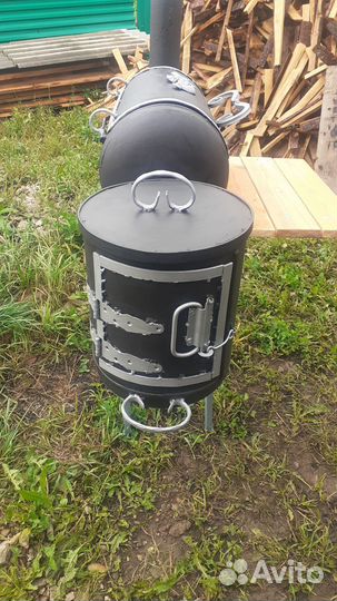 Мангал с печью под казан