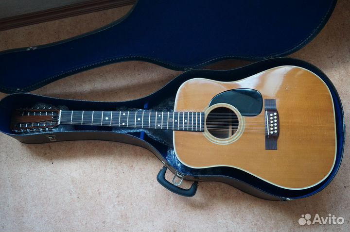 Японская акустическая 12- струнная гитара