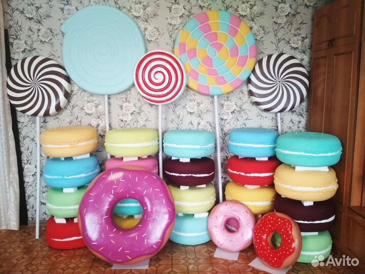 Макаруны из пенопласта, макаронс, карамельки