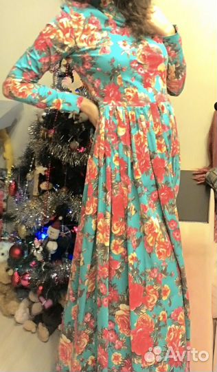 Платье макси,новогоднее