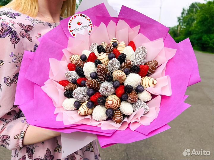 Букеты из клубники в шоколаде