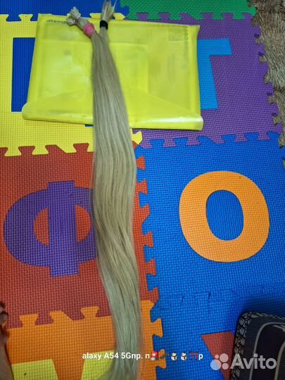 Волосы для наращивания блонд 70 см натуральные