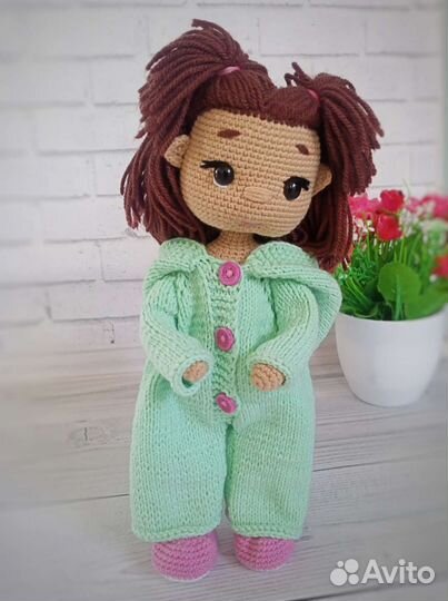 Кукла ручной работы вязаная кукла Новая