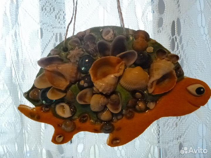 Черепашка в ракушках - панно