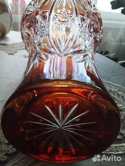 Фужеры цветной хрусталь Красный май ваза Бутон