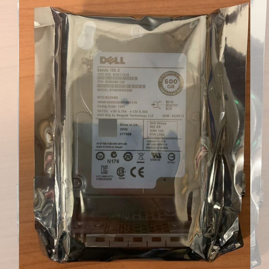 [07YX58] Жесткий Диск Dell 600gb 10k Sas 6g 2.5 07yx58