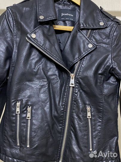 Кожаная куртка stradivarius