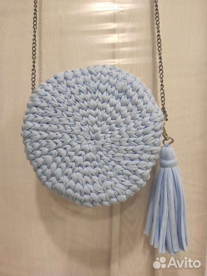 Вязаная сумка (трикотажная пряжа)