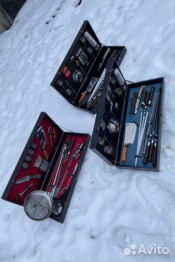 Подарочный набор шампуров в кейсах