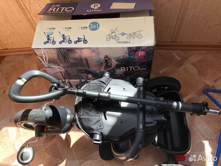 Трехколесный складной велосипед Q-play синий QA6J