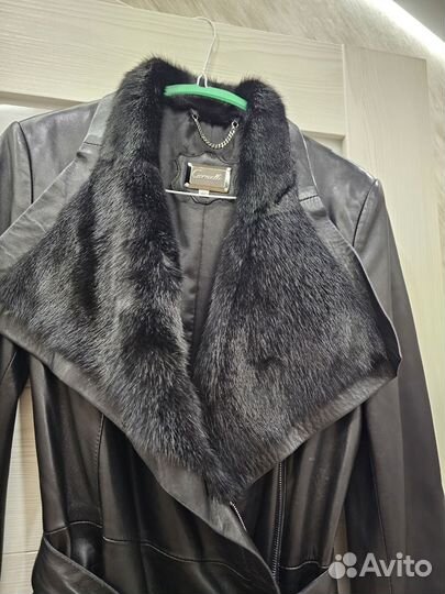 Пальто кожаное женское 44 46