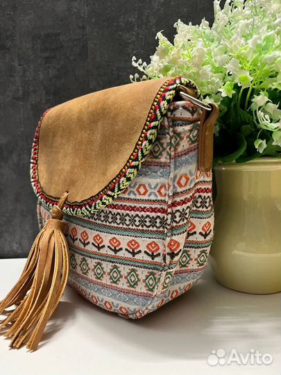 Сумка в стиле Кантри и Бохо через плечо