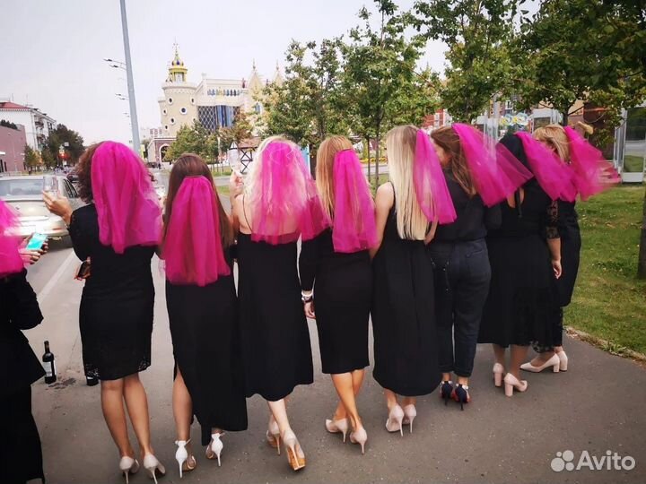 Фата для девичника для невесты и подружек