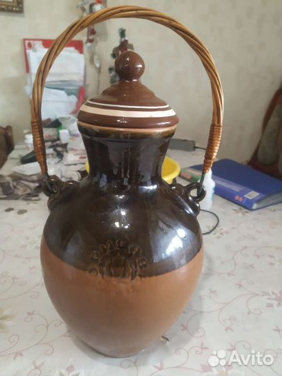 Глиняный кувшин СССР для молока и кваса
