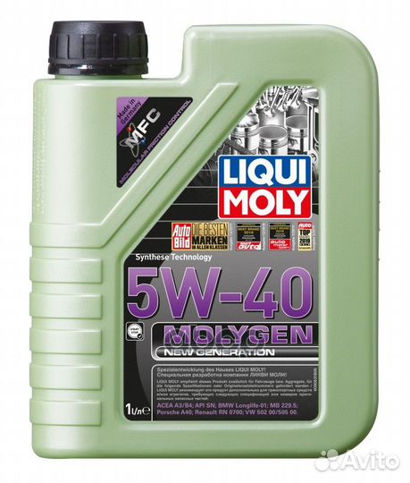 5W-40 Molygen New Generation, 1л (нс-синт.мотор