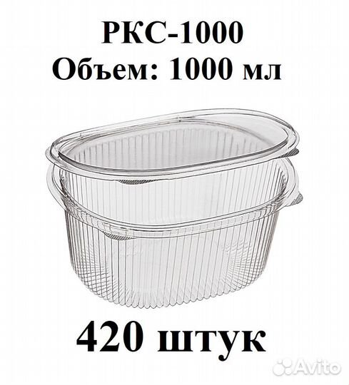 Пищевой одноразовый контейнер ркс 1000 мл