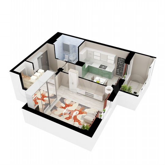 1-к. квартира, 43 м², 7/16 эт.