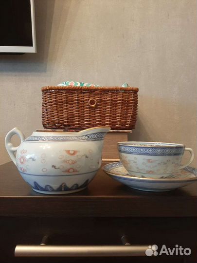 Часть чайного сервиза китайский рисовый фарфор