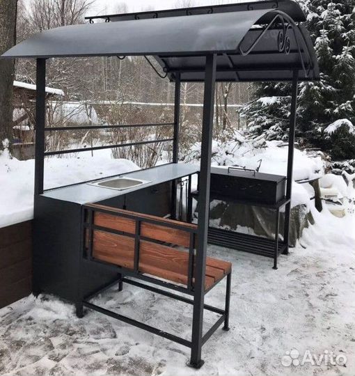 Мангал с крышей