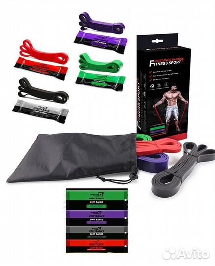 Резиновые петли / фитнес резинки 4 шт