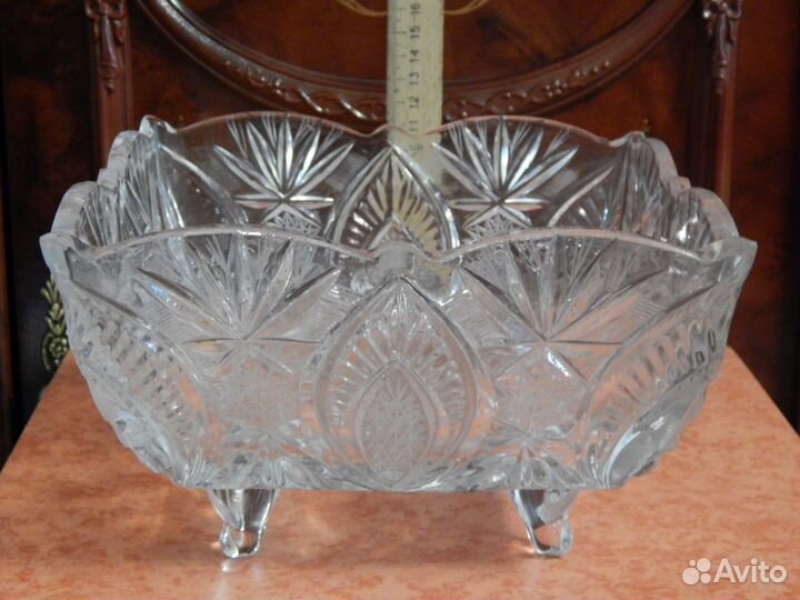 Хрустальная ваза - фруктовница. 70 - е годы СССР