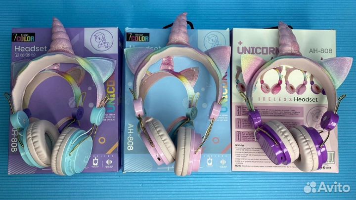 Наушники беспроводные детские Единорог