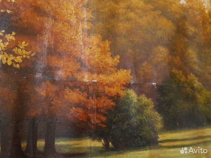 Пейзаж маслом на холсте 1958 года (100х68)
