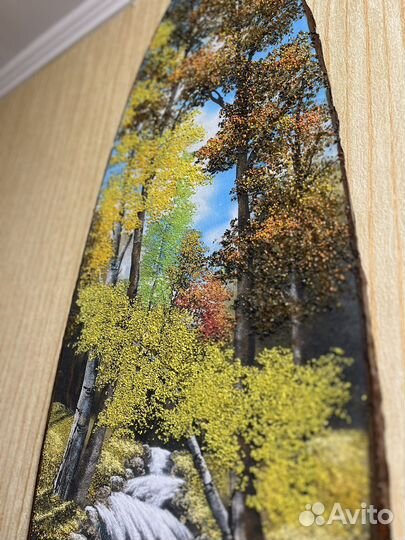 Картина панно из среза дерева